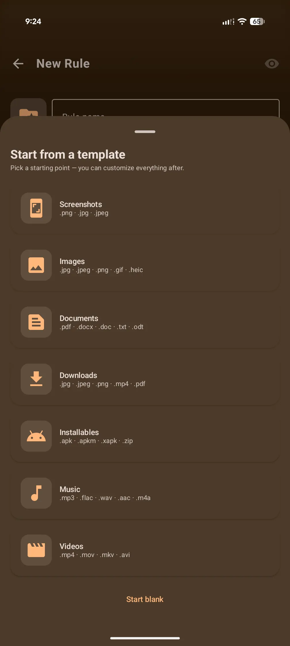 Templates let you start with a common scenario and adjust from there.