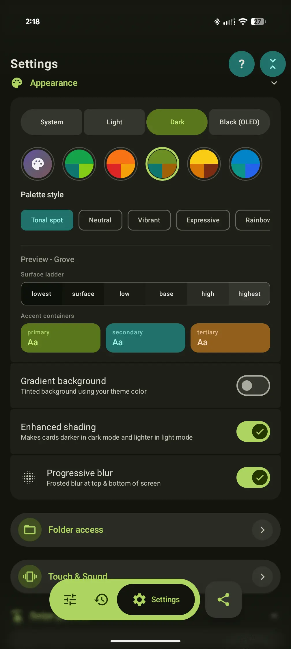 A powerful theme engine with gradients and blur, giving you full control over the look.