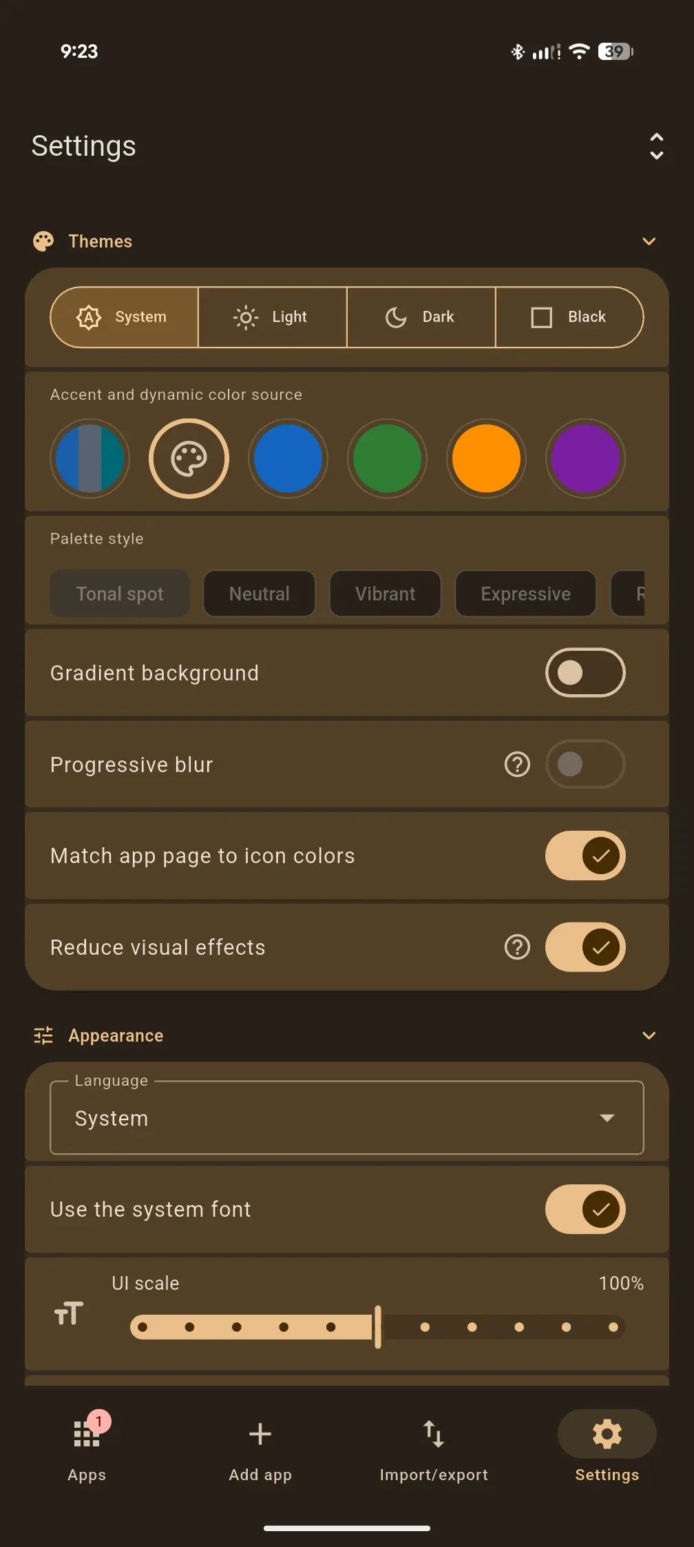Settings collect update checks, installers, backups, and app behavior.